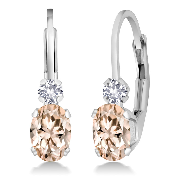 Morganite - October_Earrings in 925 Sterling Silver