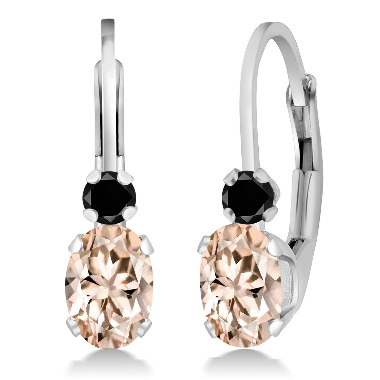 Morganite - October_Earrings in 925 Sterling Silver