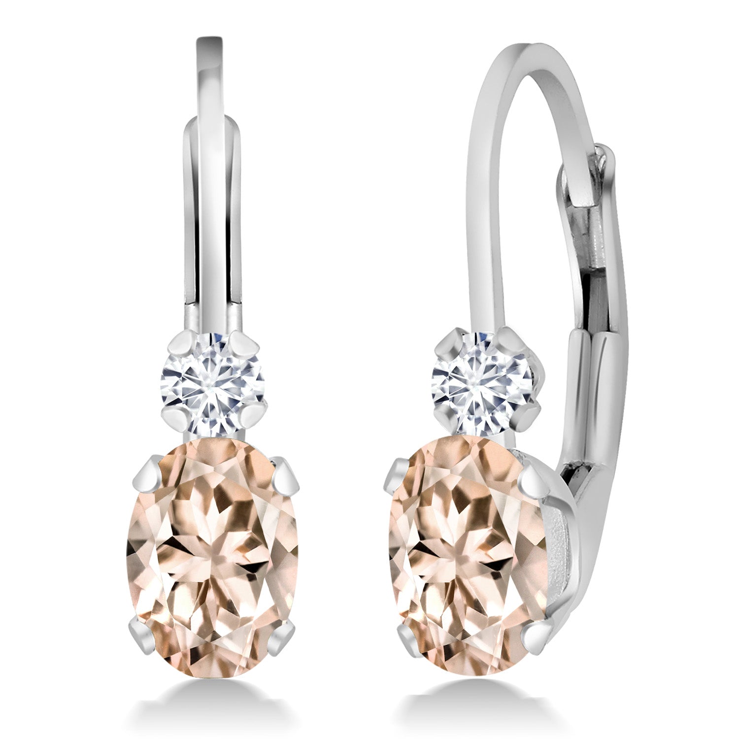 Morganite - October_Earrings in 925 Sterling Silver