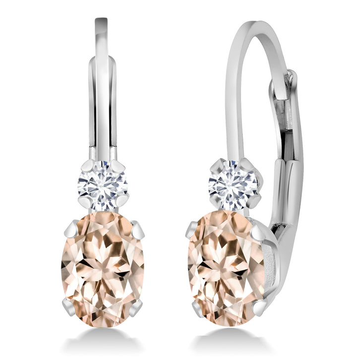 Morganite - October_Earrings in 925 Sterling Silver