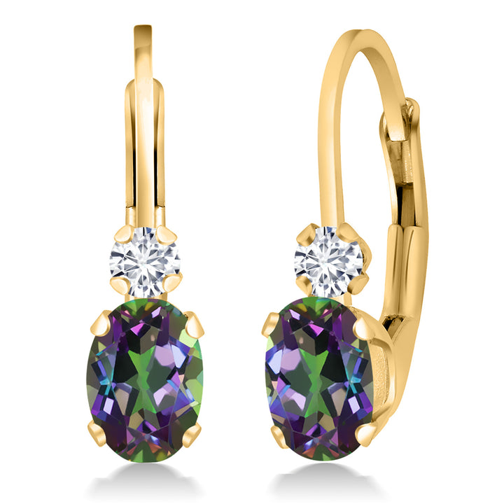 Green Mystic Topaz_Earrings in 925 Yellow Gold Plated Silver