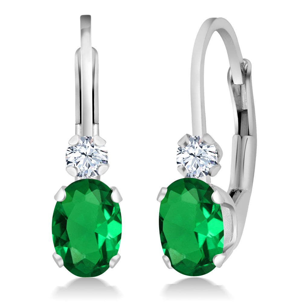 Created Emerald - May_Earrings in 925 Sterling Silver