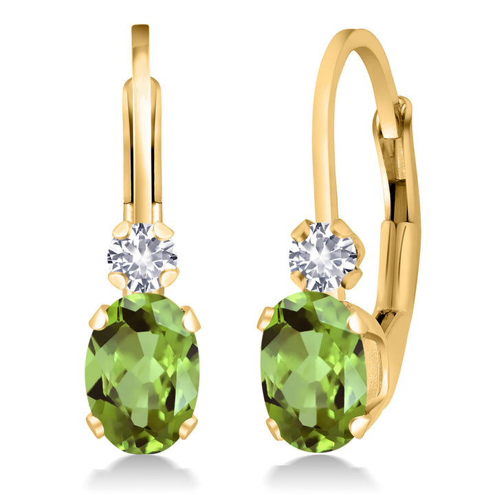Peridot - August_Earrings in 925 Yellow Gold Plated Silver
