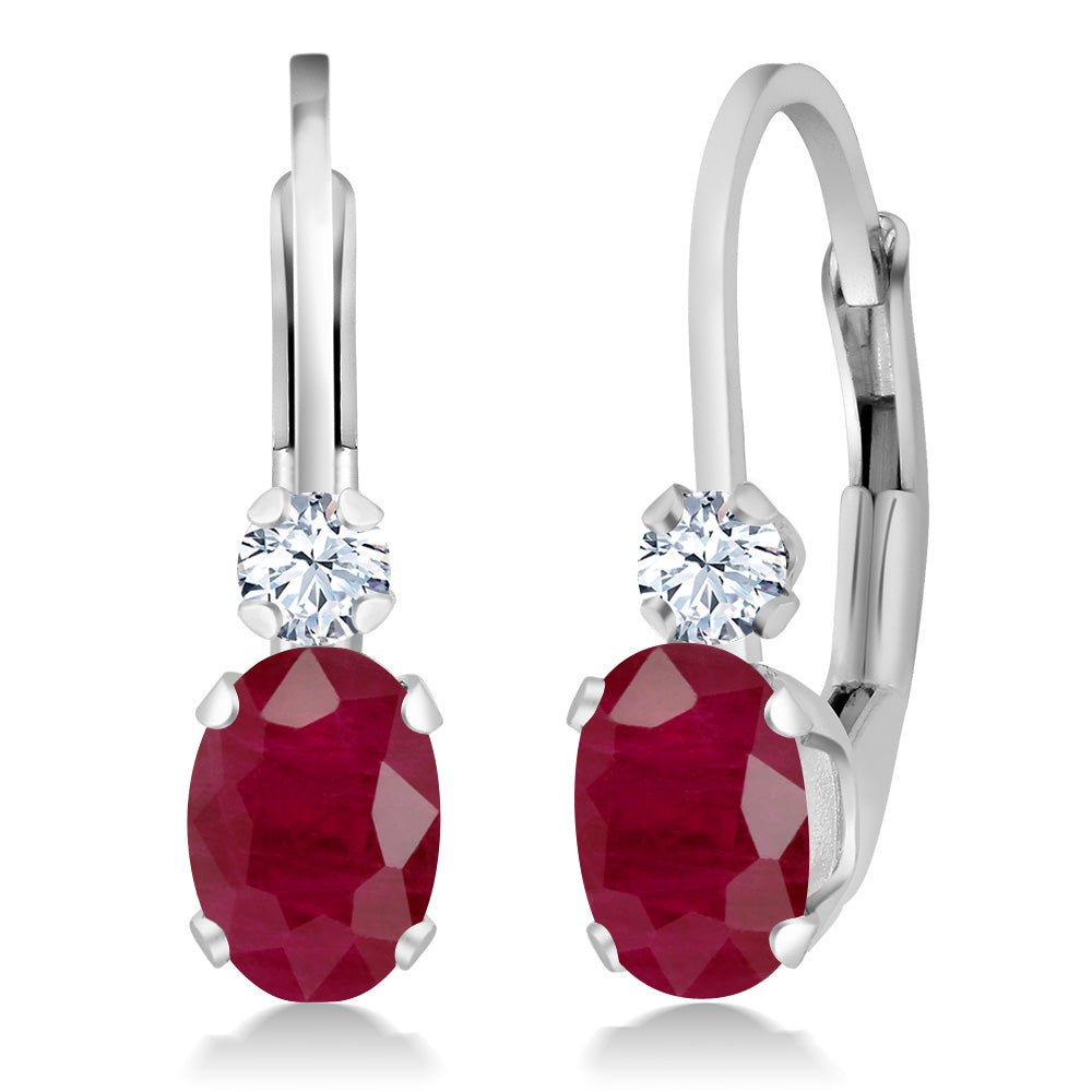 Ruby - July_Earrings in 925 Sterling Silver