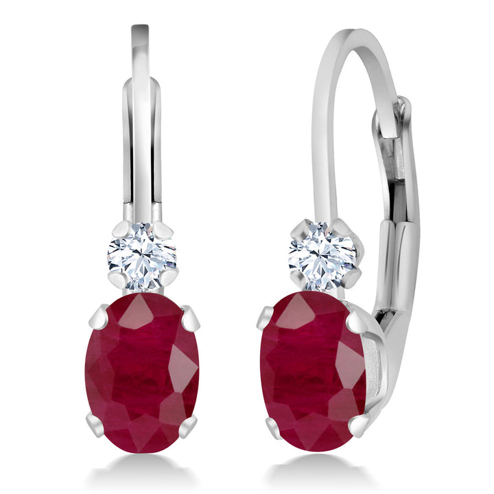 Ruby - July_Earrings in 925 Sterling Silver