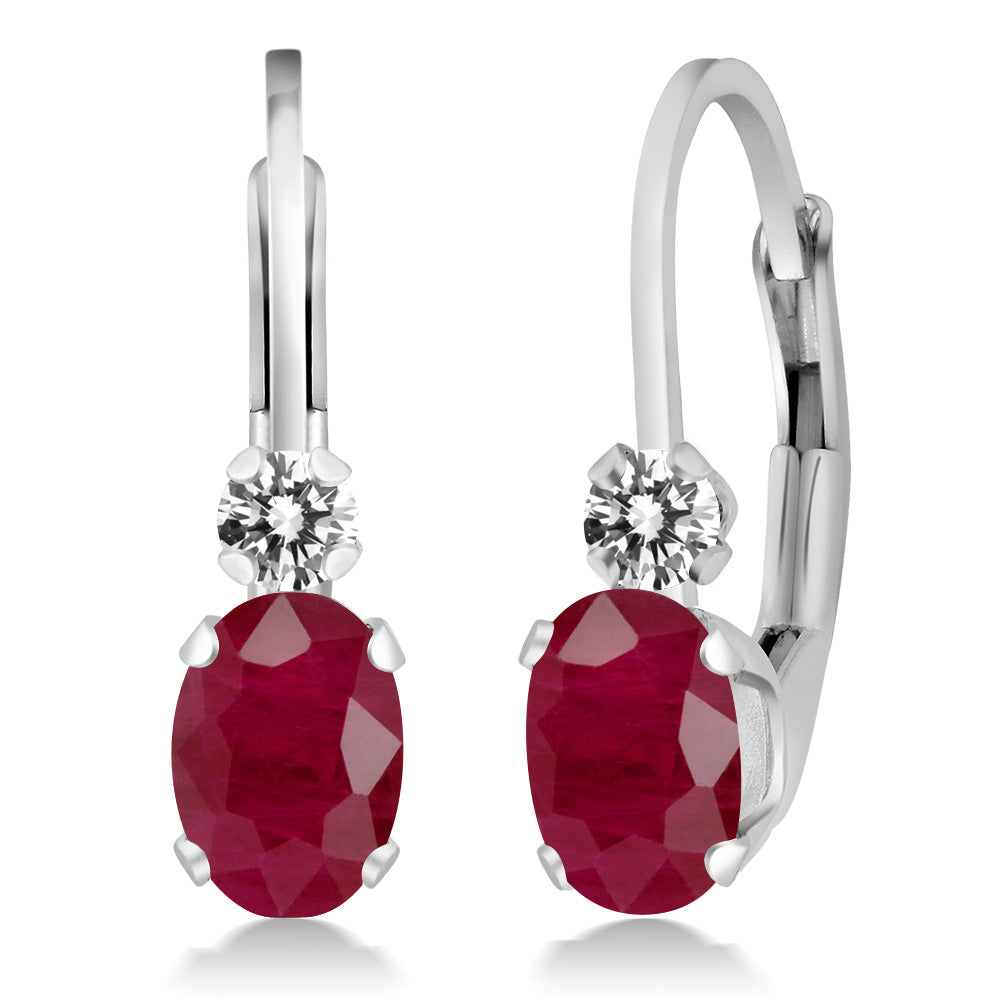 Ruby - July_Earrings in 925 Sterling Silver