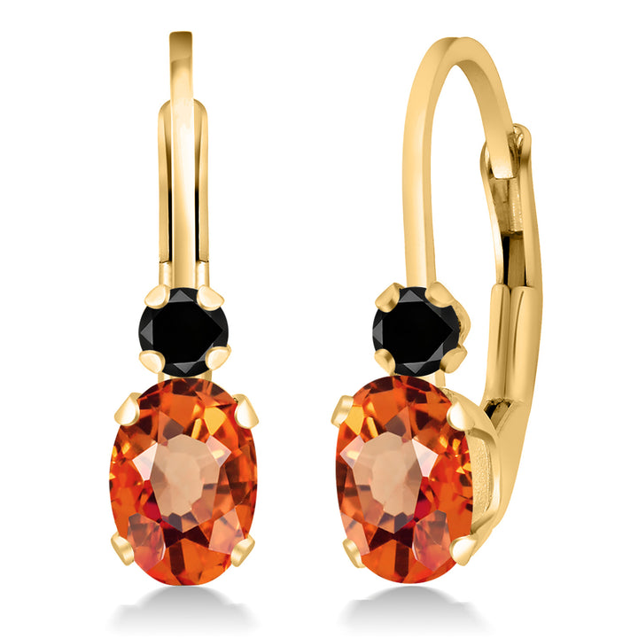 Orange Sapphire - September_Earrings in 925 Yellow Gold Plated Silver