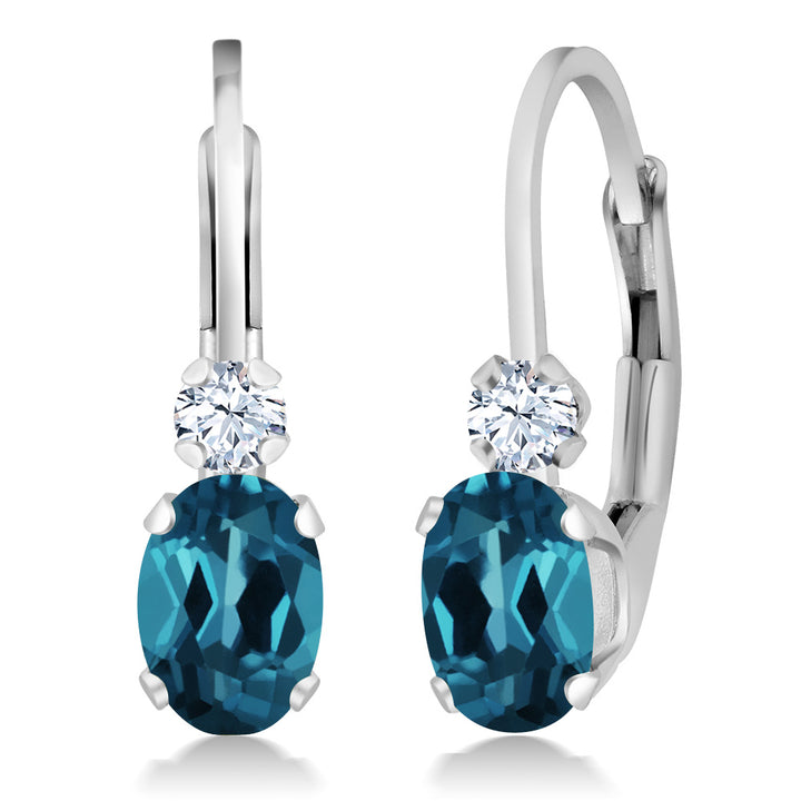 London Blue Topaz - November_Earrings in 925 Sterling Silver