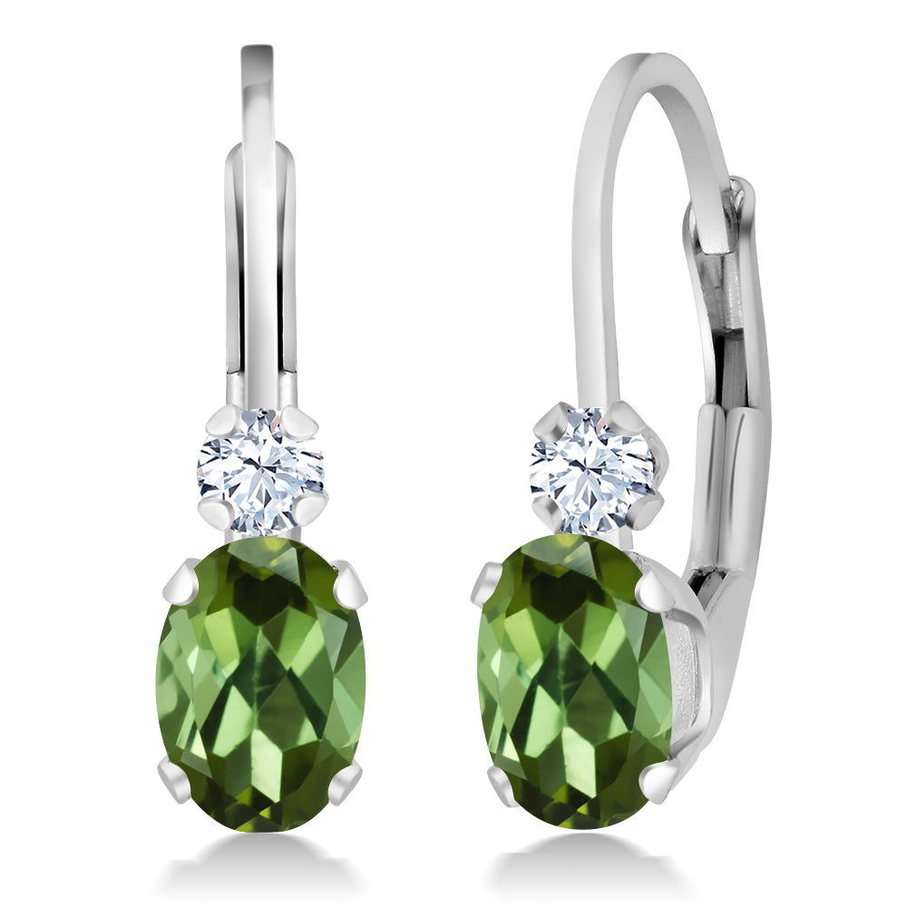 Green Tourmaline - October_Earrings in 925 Sterling Silver