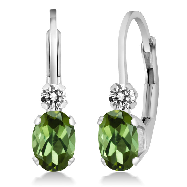 Green Tourmaline - October_Earrings in 925 Sterling Silver