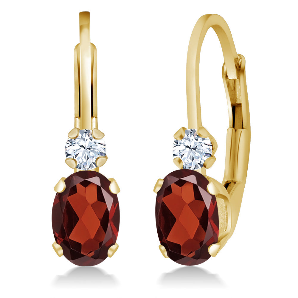 Garnet_Earrings in 14K Yellow Gold