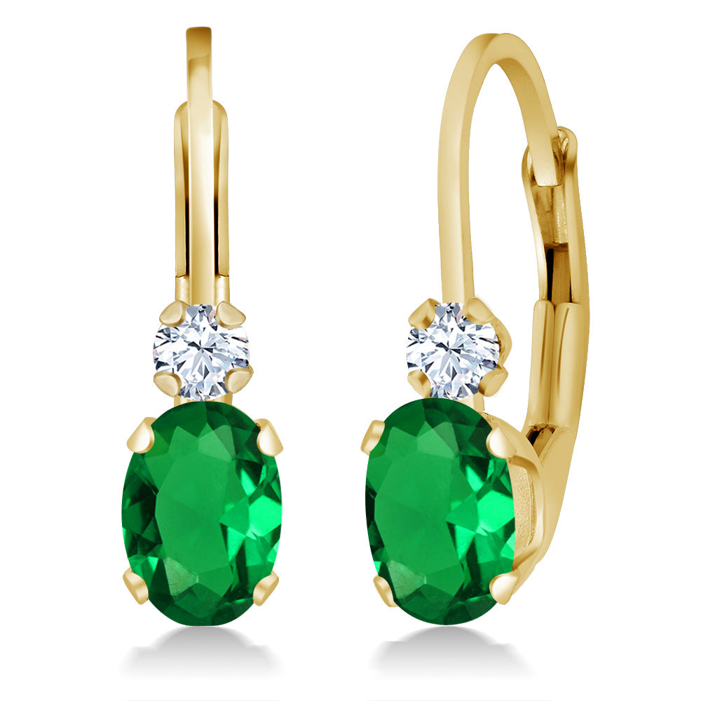 Nano Emerald_Earrings in 14K Yellow Gold