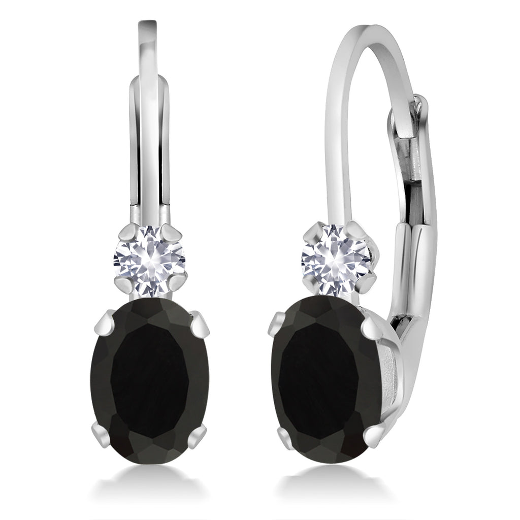 Onyx_Earrings in 14K White Gold