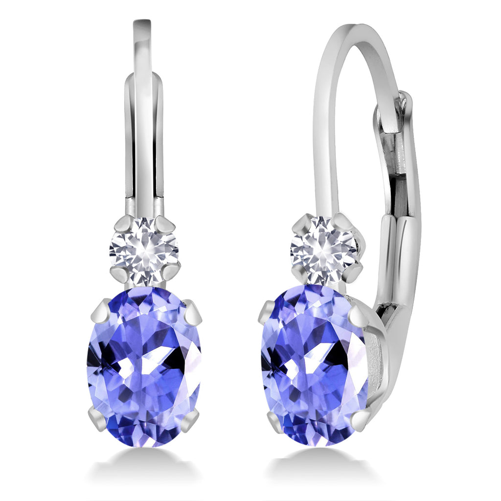 Tanzanite - December_Earrings in 14K White Gold