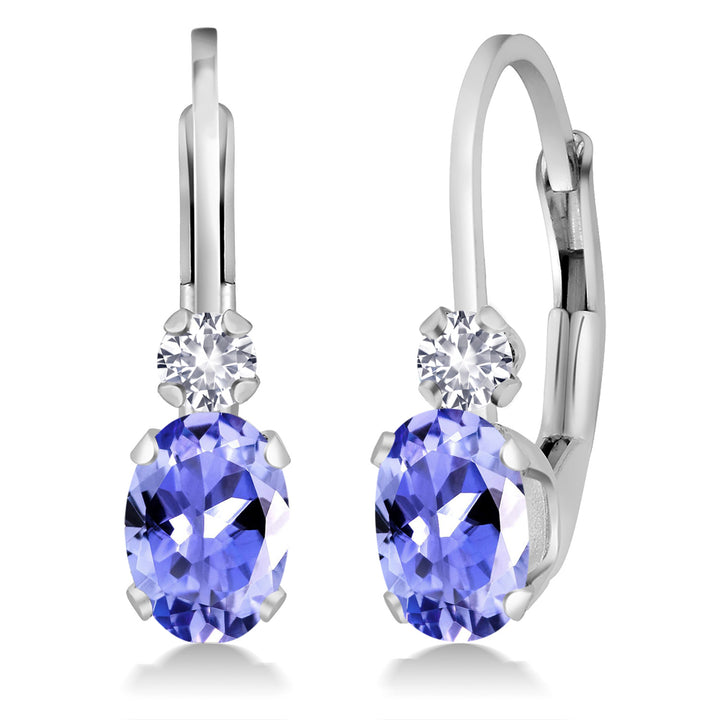Tanzanite - December_Earrings in 14K White Gold