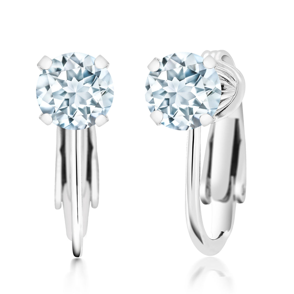 Aquamarine - March_Earrings in 925 Sterling Silver