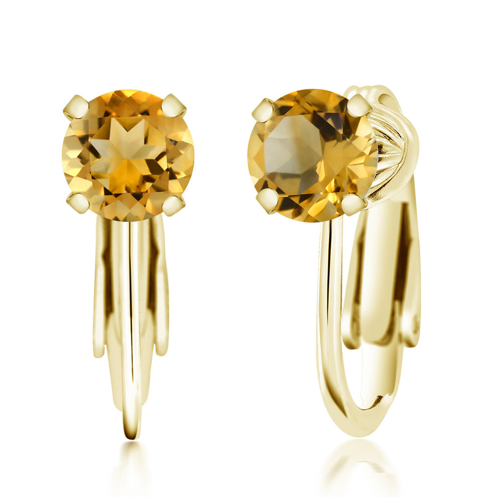 Citrine - November_Earrings in 925 Yellow Gold Plated Silver