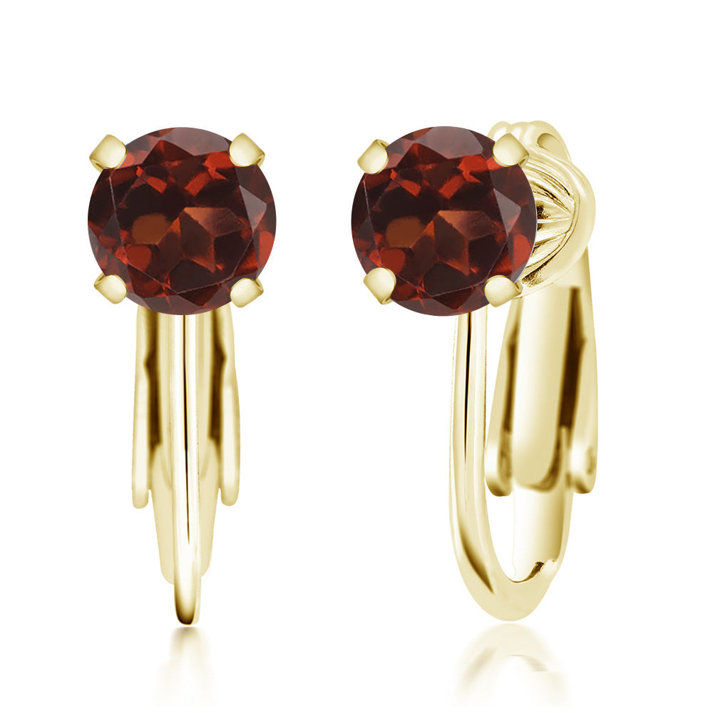 Garnet - January_Earrings in 925 Yellow Gold Plated Silver