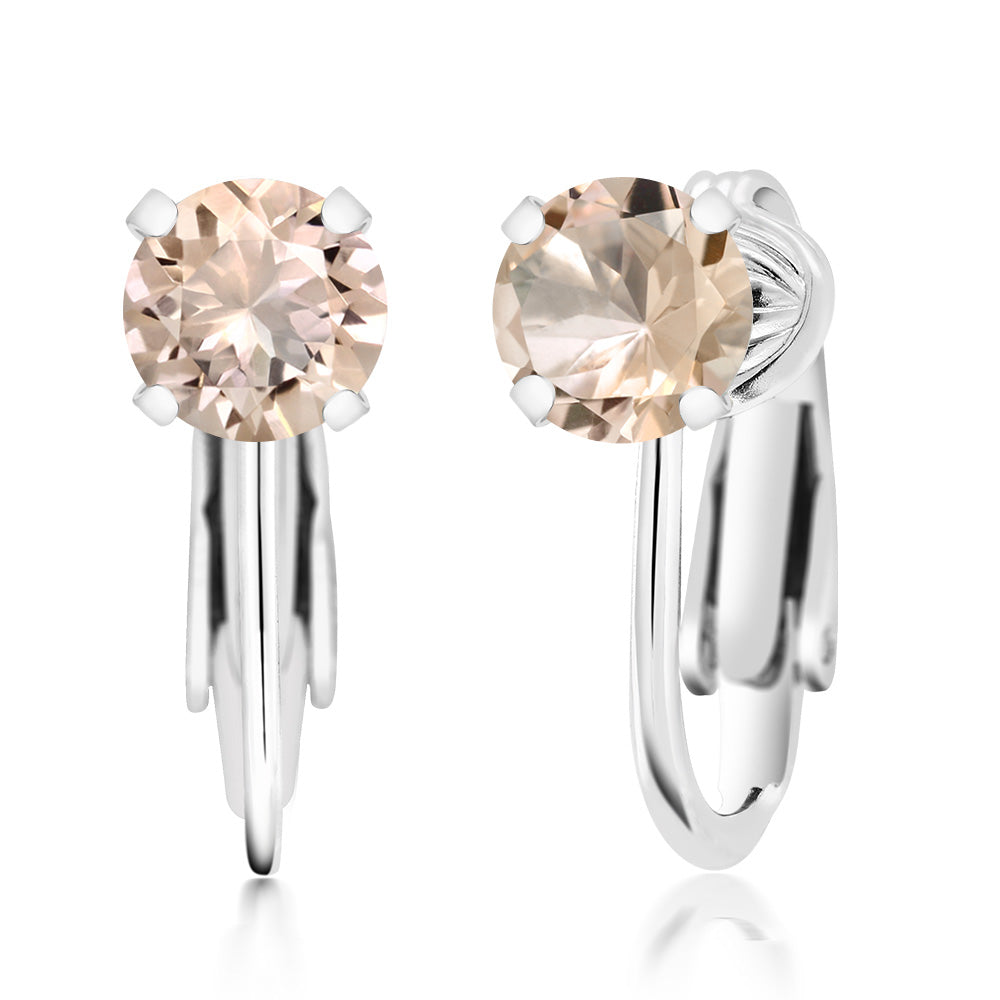 Morganite - October_Earrings in 925 Sterling Silver