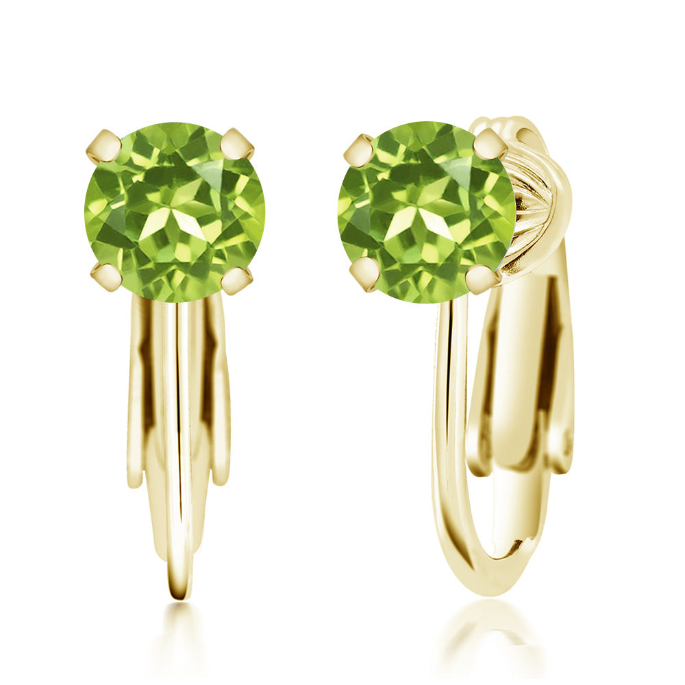 Peridot - August_Earrings in 925 Yellow Gold Plated Silver