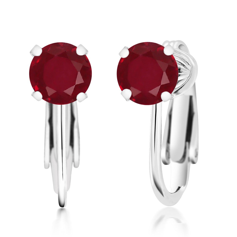 Ruby - July_Earrings in 925 Sterling Silver