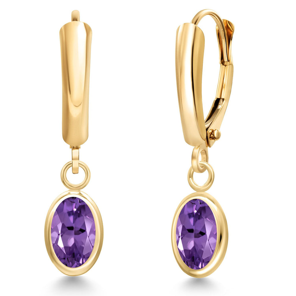 Amethyst - February_Earrings in 14K Yellow Gold
