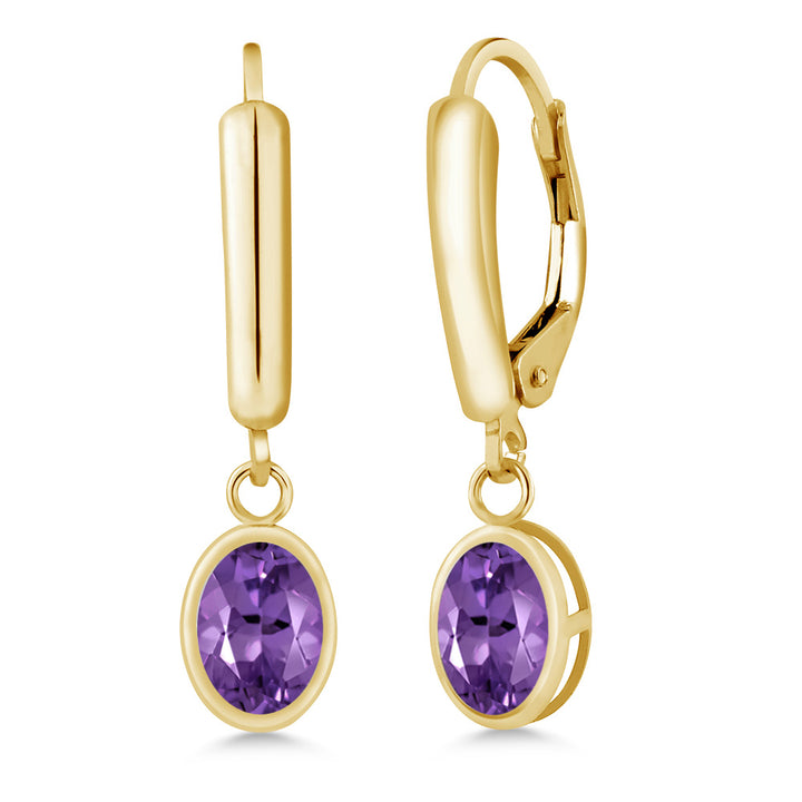 Amethyst - February_Earrings in 14K Yellow Gold