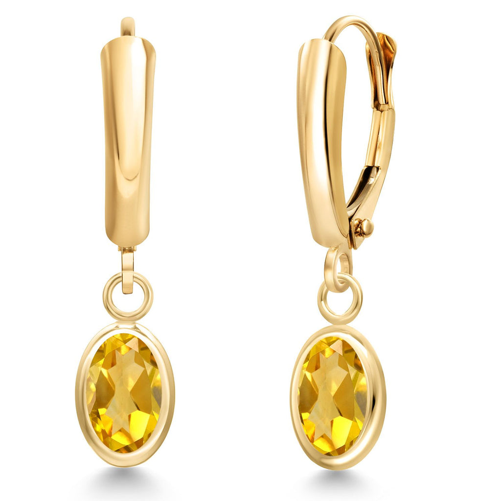 Citrine - November_Earrings in 14K Yellow Gold