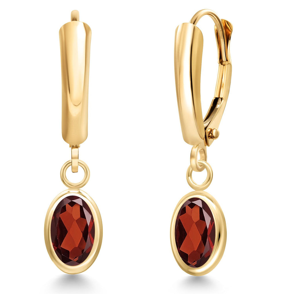 Garnet - January_Earrings in 14K Yellow Gold