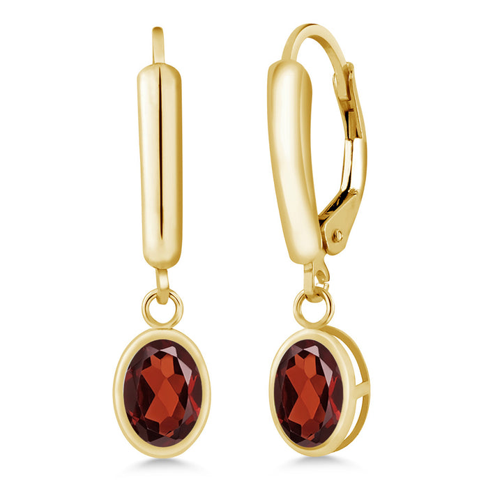 Garnet - January_Earrings in 14K Yellow Gold