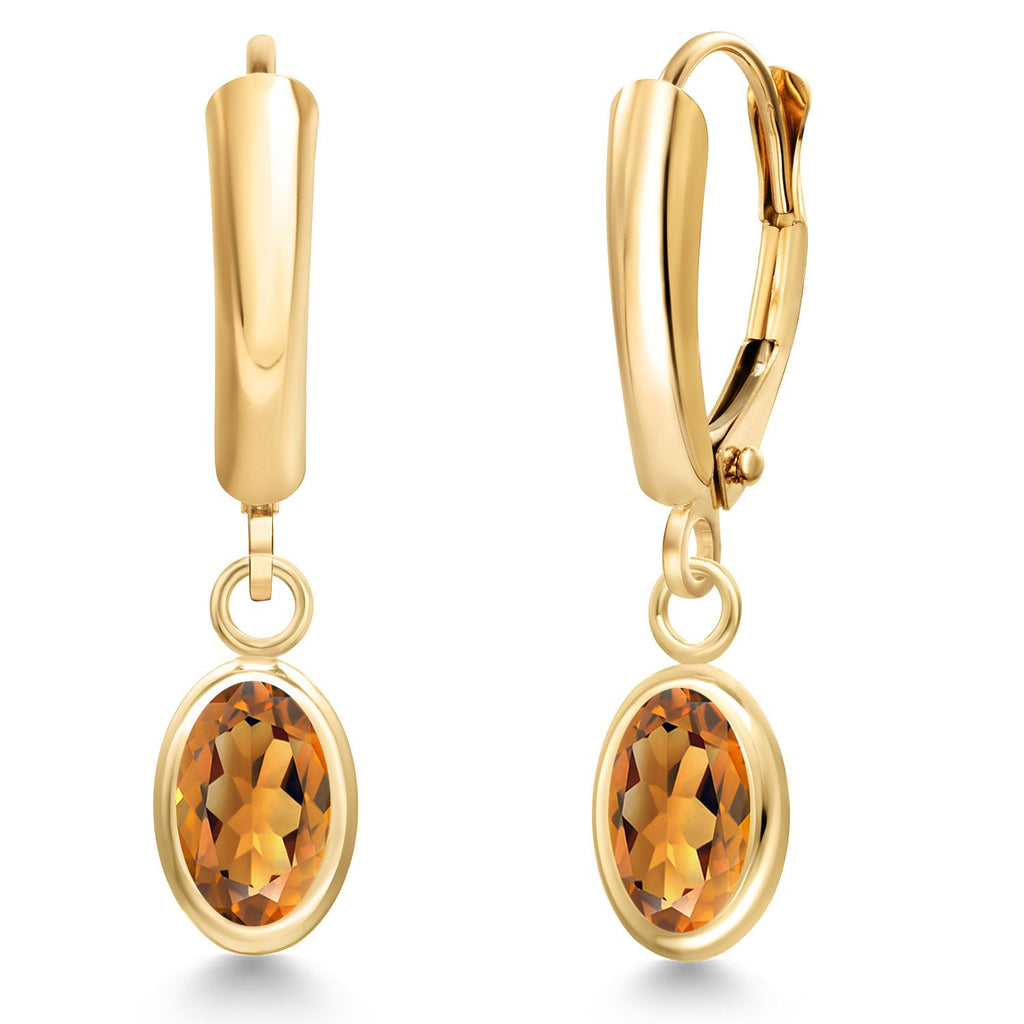 Madeira Citrine_Earrings in 14K Yellow Gold