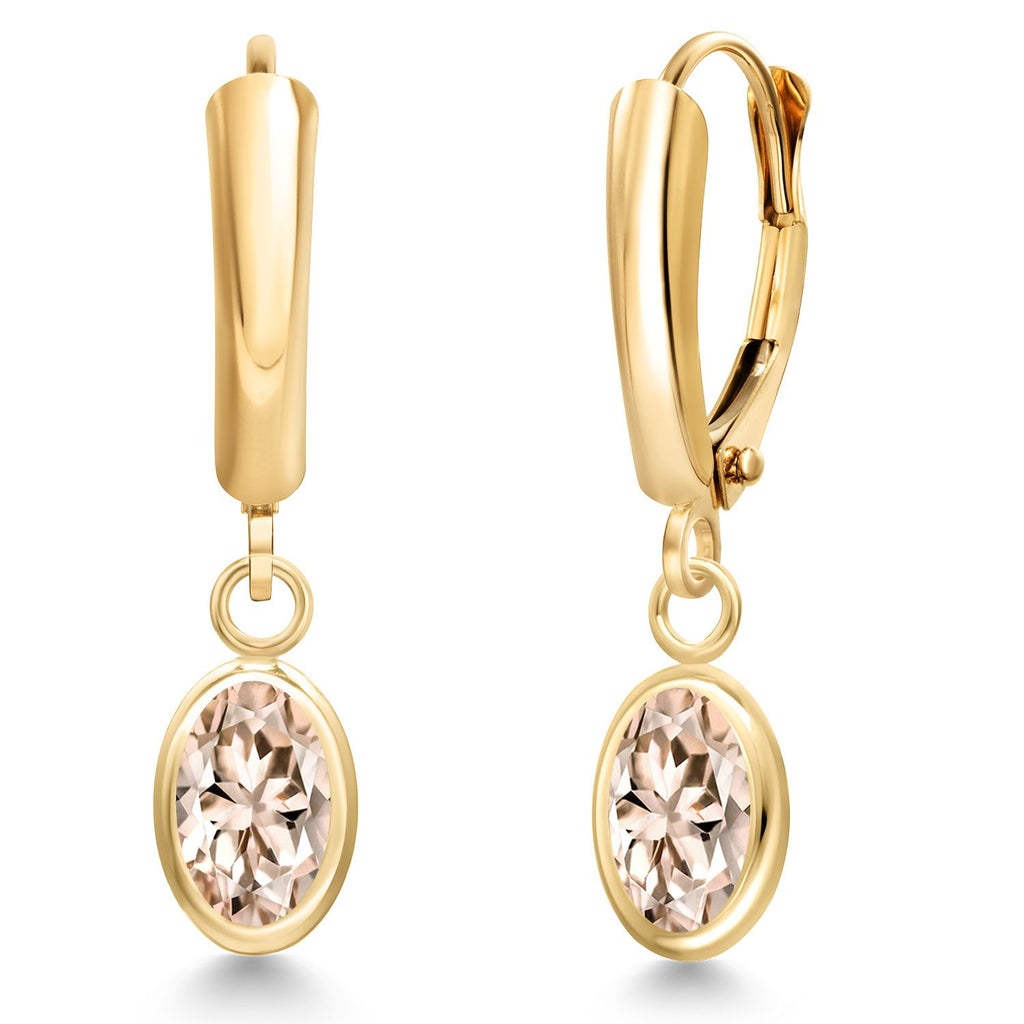 Morganite - October_Earrings in 14K Yellow Gold