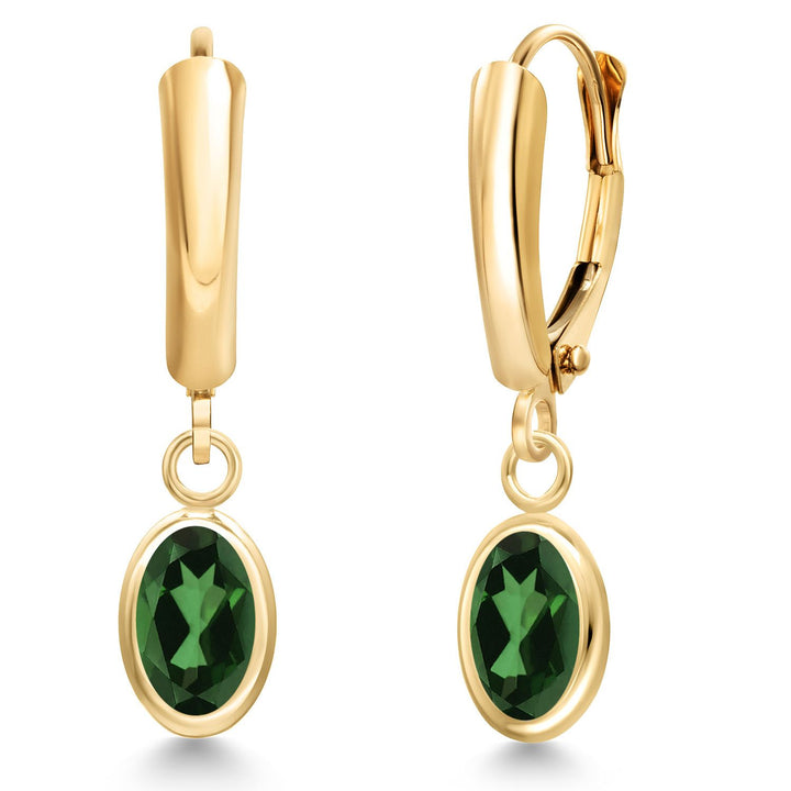 Emerald Envy Mystic Topaz_Earrings in 14K Yellow Gold