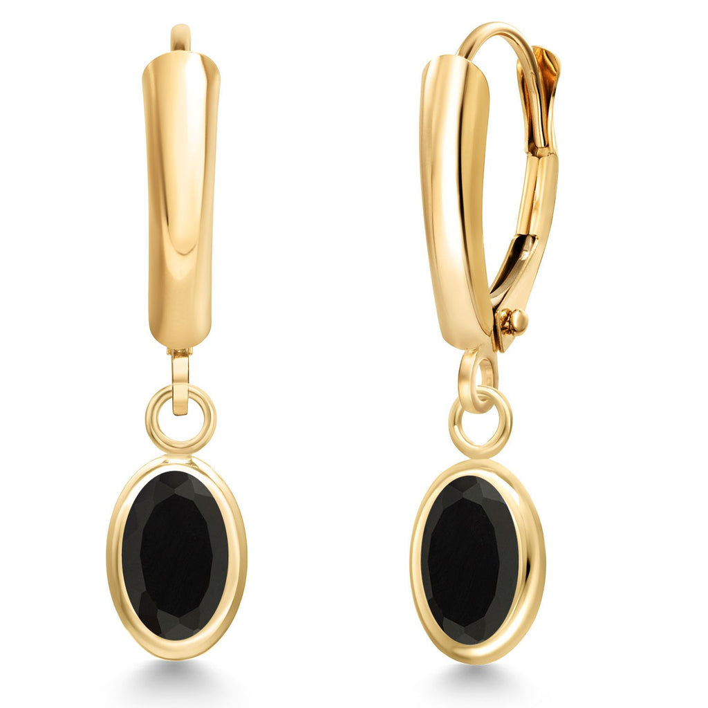 Onyx - December_Earrings in 14K Yellow Gold
