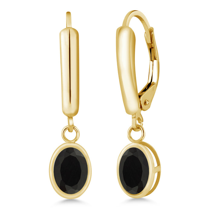 Onyx - December_Earrings in 14K Yellow Gold