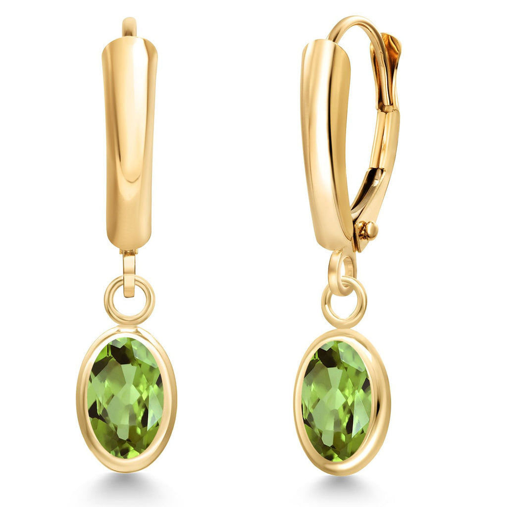 Peridot - August_Earrings in 14K Yellow Gold