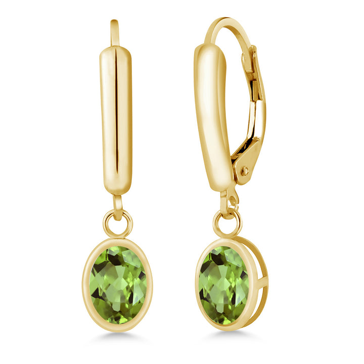 Peridot - August_Earrings in 14K Yellow Gold