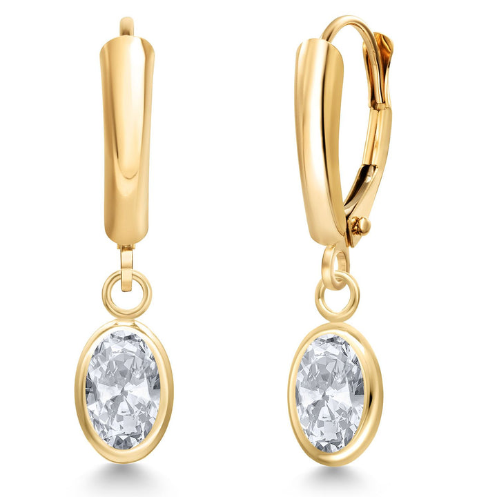 White Topaz - November_Earrings in 14K Yellow Gold