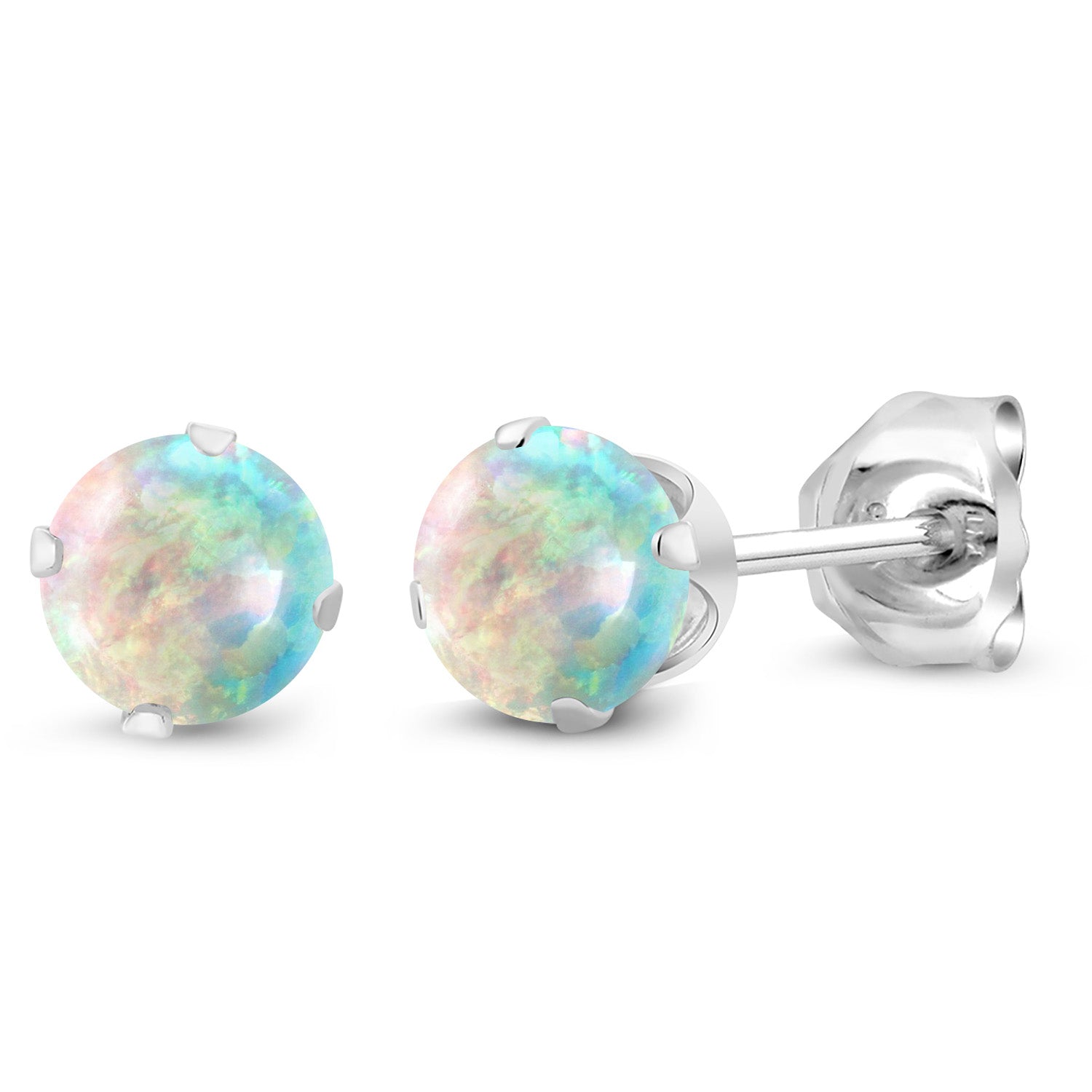 White Opal - October_Earrings in 925 Sterling Silver
