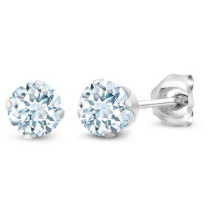 Aquamarine - March_Earrings in 925 Sterling Silver