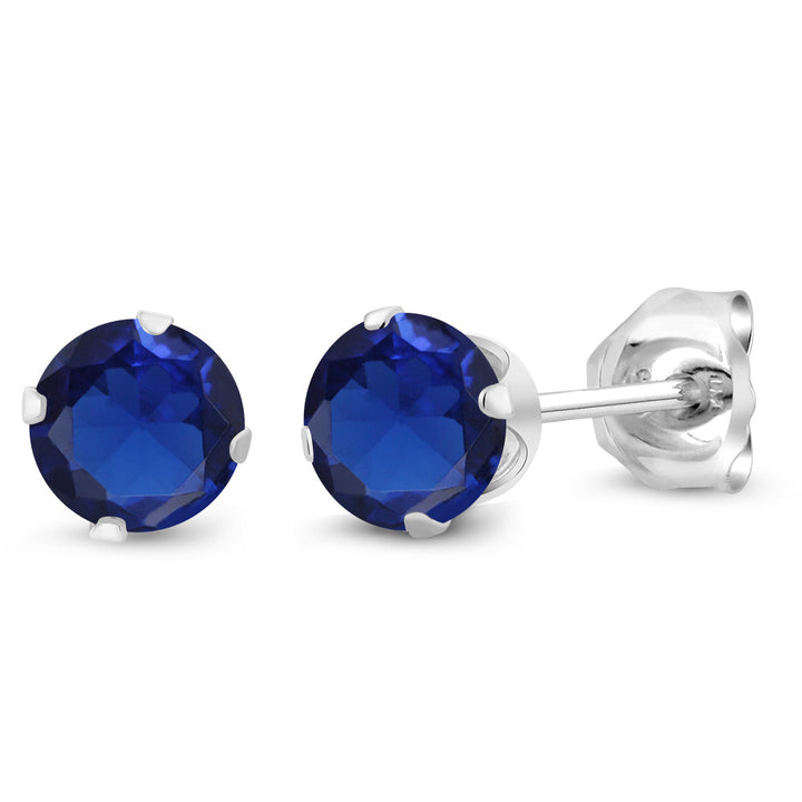 Created Sapphire - September_Earrings in 925 Sterling Silver