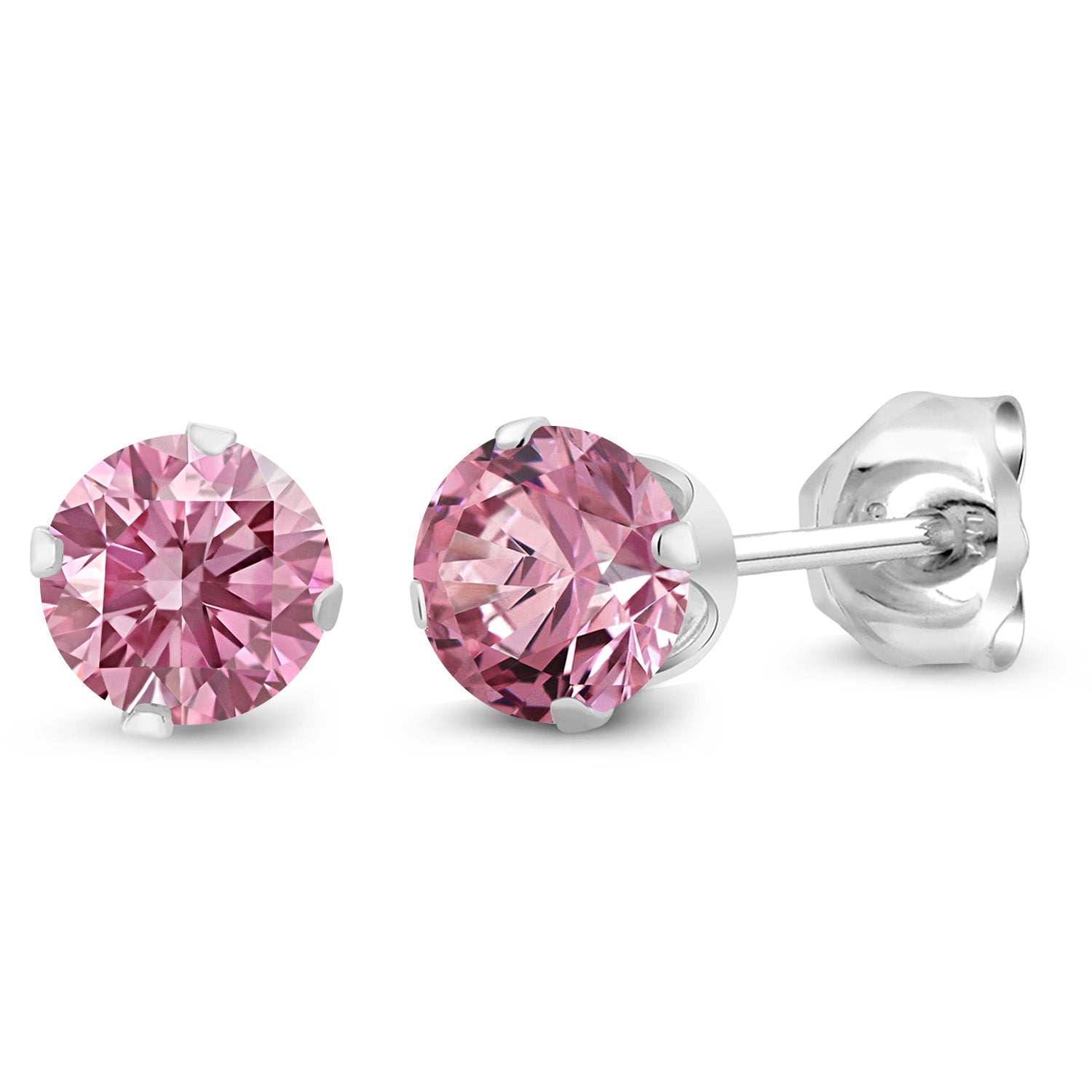 Pink Lab Grown Diamond_Earrings in 925 Sterling Silver