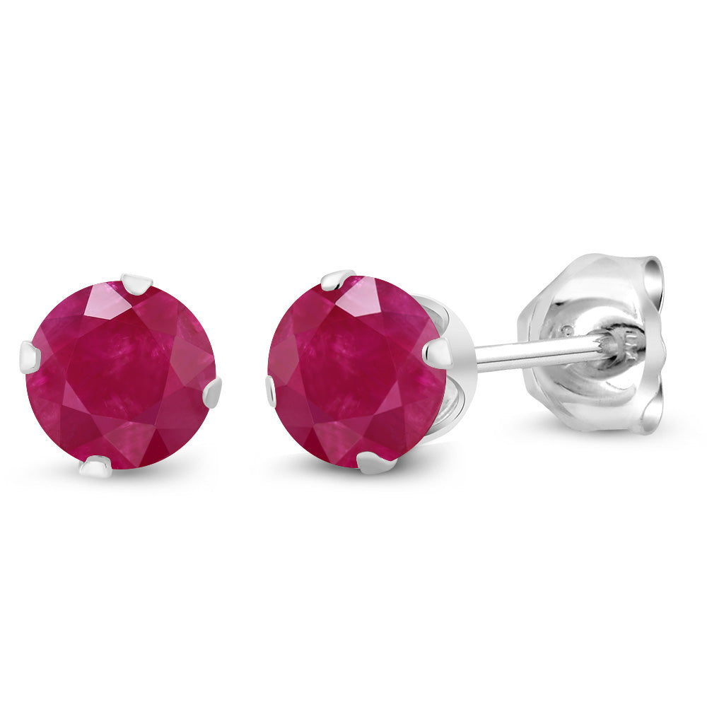 Ruby - July_Earrings in 925 Sterling Silver