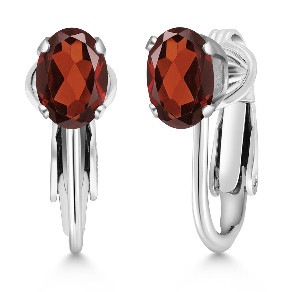 Garnet_Earrings in 925 Sterling Silver