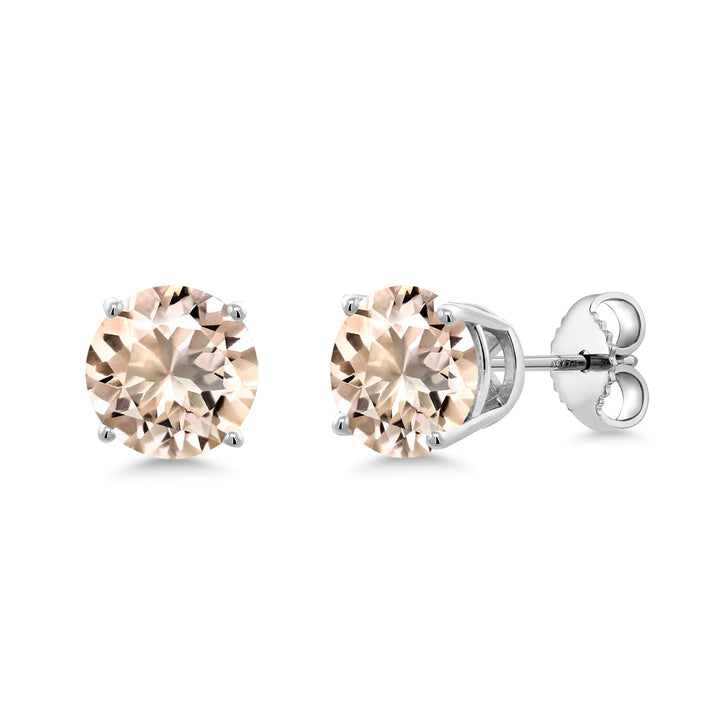 Gem Stone King 2-4 Cttw Round Gemstone Birthstone Stud Earrings For Women Men | 925 Sterling Silver | Round 7MM | Fine Jewelry Gifts for Women Her Mom Wife Men