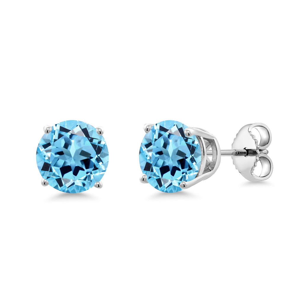 Swiss Blue Topaz - November_Earrings in 925 Sterling Silver