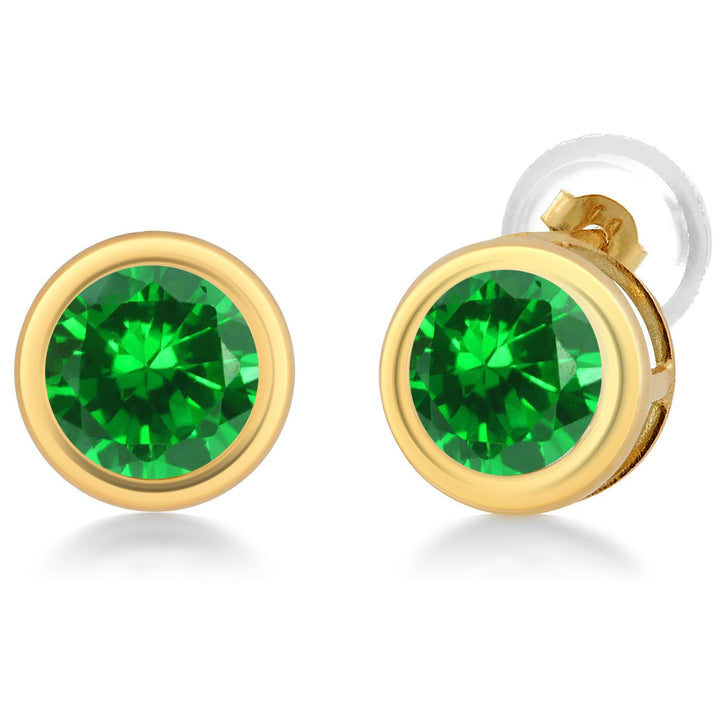 14K Yellow Gold Stud Earrings For Women Men | 5MM Round Gemstone Birthstone | Fine Jewelry Gifts for Women Mom Wife Her
