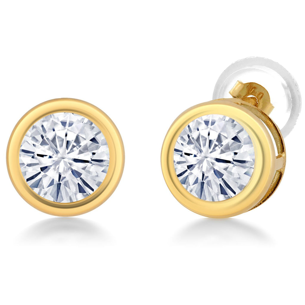 14K Yellow Gold Stud Earrings For Women Men | 5MM Round Gemstone Birthstone | Fine Jewelry Gifts for Women Mom Wife Her