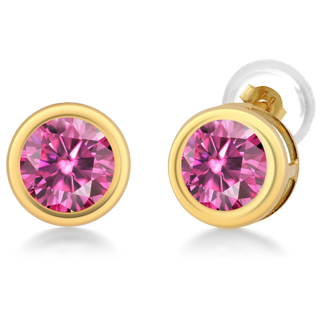 14K Yellow Gold Stud Earrings For Women Men | 5MM Round Gemstone Birthstone | Fine Jewelry Gifts for Women Mom Wife Her