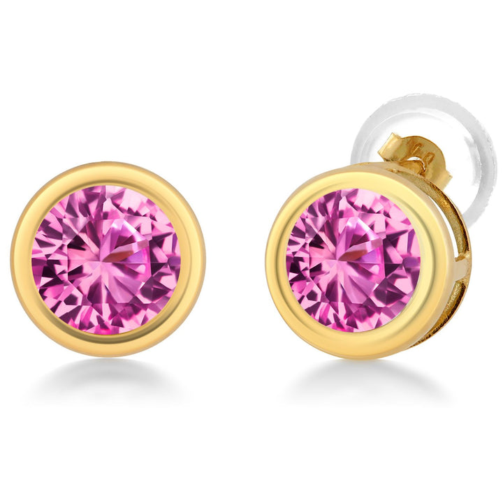 14K Yellow Gold Stud Earrings For Women Men | 5MM Round Gemstone Birthstone | Fine Jewelry Gifts for Women Mom Wife Her